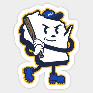 Milwaukee 'Cream City Baseball State' Fan T-Shirt: Hit a Home Run with Brew City's Baseball Mascot Design! Sticker